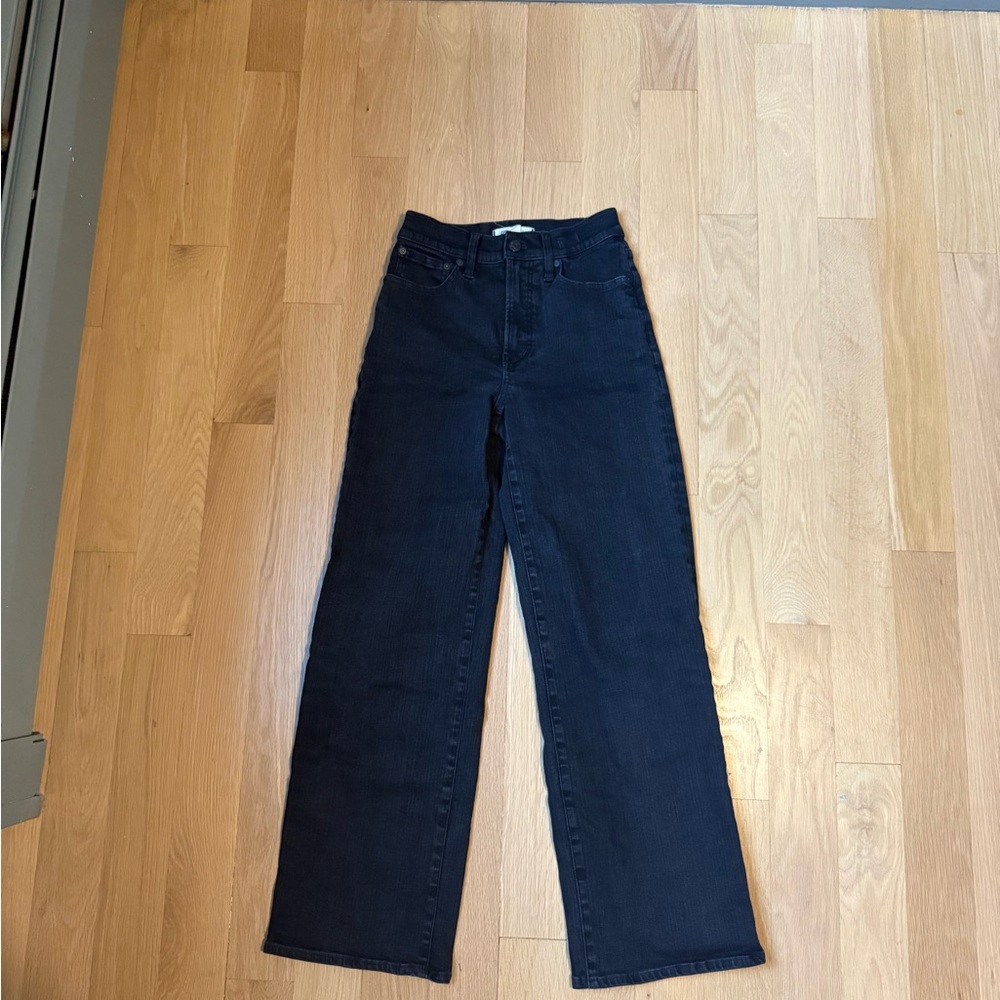 Madewell Women's Black The Perfect Vintage Wide-Leg Jean